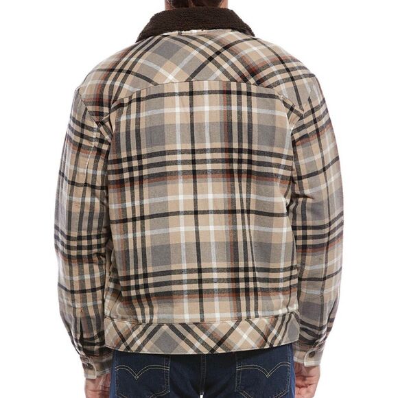 NWT Scotch & Soda Men’s Flannel Eisenhower Jacket Large Tan Multicolor - Picture 2 of 6